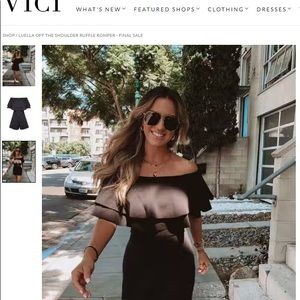 NWT vici x Gina romper. Size M. Black off the shoulder